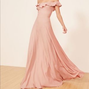Reformation verbena pink floor length maxi dress